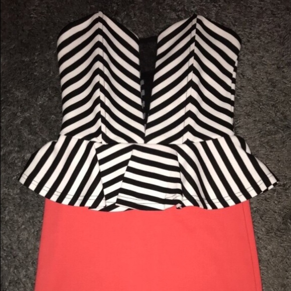 Strapless Stipe Pink Dess